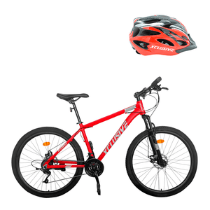 Bicicleta Aluminio Xclusive Aro 29 RG Freno Disco Hidraulico + Casco MTB Rojo L