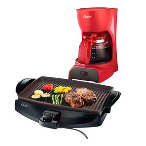 Combo Oster Parrilla Eléctrica CKSTGR4768 + Cafetera BVSTDCDR5R 4 Tazas