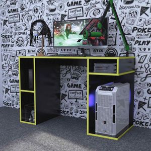 Escritorio Gamer NR01 Movenda Muebles Negro con Amarillo