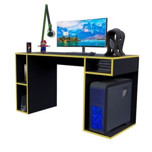 Escritorio Gamer NR01 Movenda Muebles Negro con Amarillo