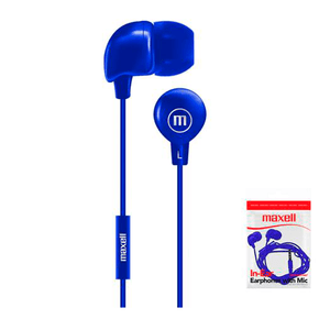 Audífonos Maxell In-Bax Intrauditivos con Micrófono Azul