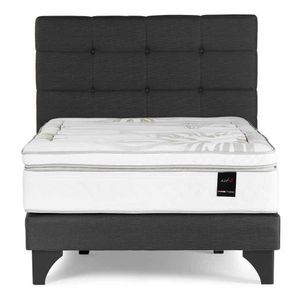 Cama Europea Grafito Art 4 + Cabecera Issey Grafito 2 Plz