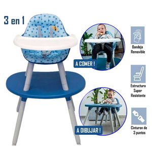 Silla de Comer Escritorio Baby Kits BISTRO 1049 3 en 1 Azul