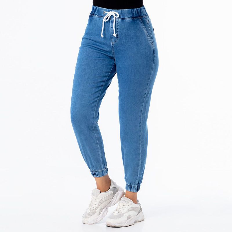 Mezclilla Mujer Pantalon Jeans Jogger Mujer Pantalón Jogger Mujer