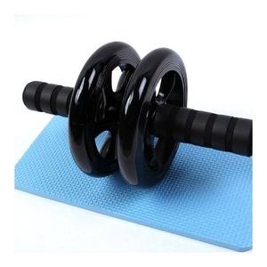 Rueda Negro Abdominal Ejercicio Gym con Almohadillas + Alfombra