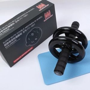 Rueda Negro Abdominal Ejercicio Gym con Almohadillas + Alfombra