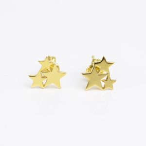 Arete Estrellas Enchapada en Oro