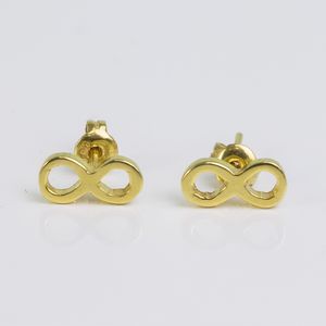 Arete Infinito de Plata Bañado en Oro