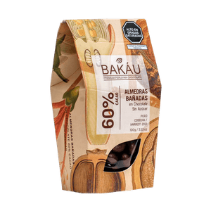 Almendras Bañadas con Chocolate 60% Cacao sin Azúcar 100g