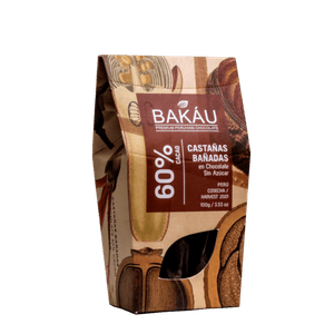 Castañas Bañadas con Chocolate 60% Cacao sin Azúcar 100g