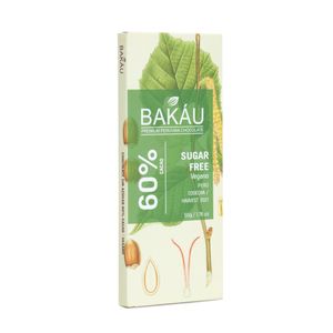 Chocolate Sugar Free Bakáu con Monk Fruit Sweetener 60% Cacao 50g