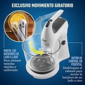 Batidora de Pedestal 6 velocidades Vidrio Blanco