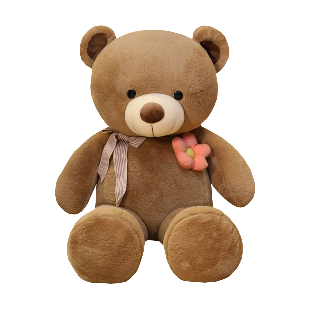 Peluche Oso Marron con Flor Rosa Real Plaza