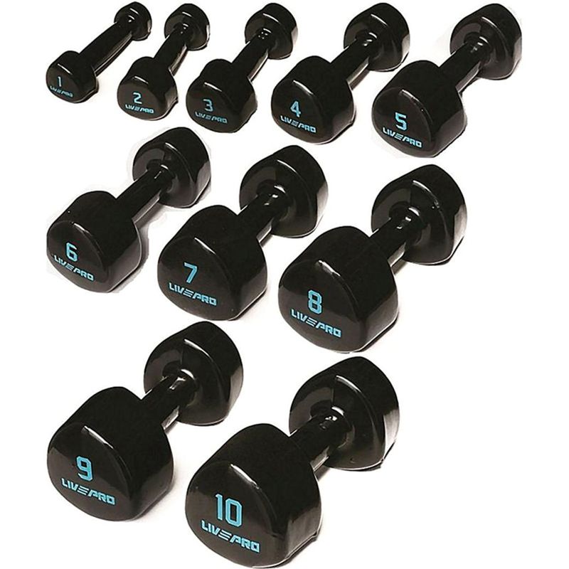 Studio Dumbbells Set de Pesas 6 Kilos x2 Mancuernas Vinilo Live Up