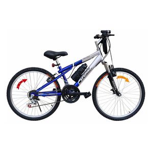 Bicicleta Box Bike MTB con Suspensión Delantera Aro 24 - Azul con Gris