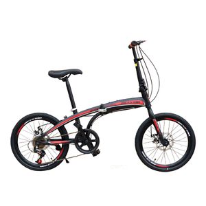 Bicicleta Box Bike Plegable Aro 20 Con Frenos de Disco Negro con Rojo