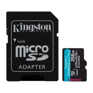 Memoria Micro SD Kingston Canvas Go Plus 256GB C/Adaptador 170Mb/s