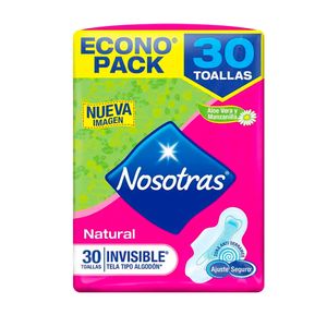 Toalla Higiénica NOSOTRAS Natural Tela Invisible Paquete 30un