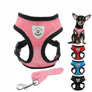 Pechera con Correa para Perros Pequeños y Gatos Talla S Rosado