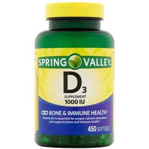 Vitamina D3 1000ui Spring Valley 450 Cápsulas Blandas