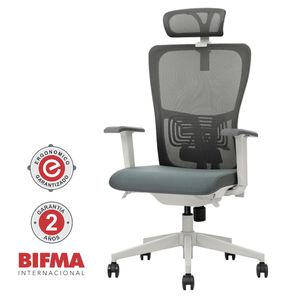 Silla Giratoria Ergonómica Decorplas Seul con Brazos Regulables Color Gris