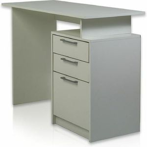 Escritorio Starhome Decon con Organizador De Tres Cajones Blanco