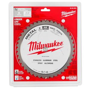 Disco de Corte Milwaukee 48-40-4515 de 8 Pulgadas 42 Dientes para Corte de Metal