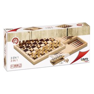 Ajedrez Damas Backgammon 3 En 1 Cayro
