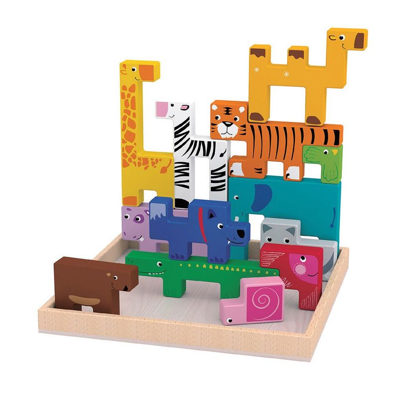 Bloques De Madera Modelo Animalitos Para Armar Be02 Real Plaza