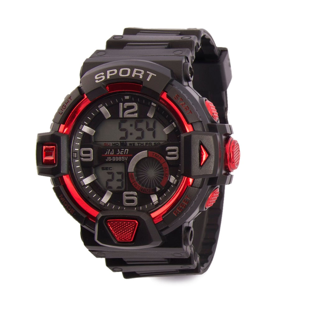 Reloj Sport JS-9985V Acuático Negro con Rojo |