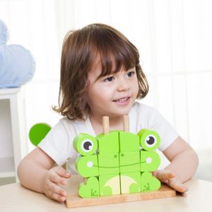 Ranita Rompecabeza Apilable De Madera