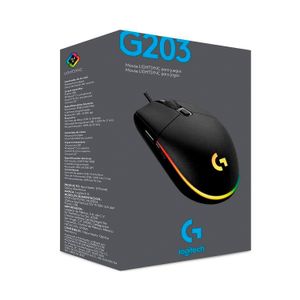 Mouse Logitech G203 Lightsync Optical 800 Dpi Rgb Negro