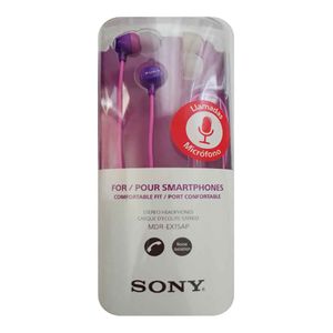 Audífonos Sony Estéreo Bass MDR-EX15AP con Micrófono Morado