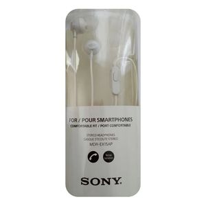 Audífonos Sony Estéreo Bass MDR-EX15AP con Micrófono Blanco