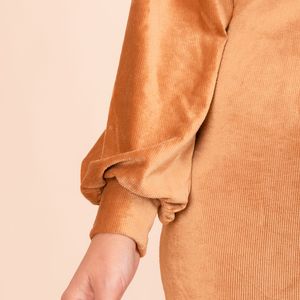 Vestido Acanalado Barda Micaela Color Camel