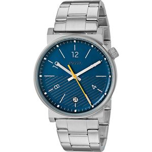 Reloj Fossil Barstow FS5509 Para Hombre Fecha Acero Inoxidable Plateado Azul