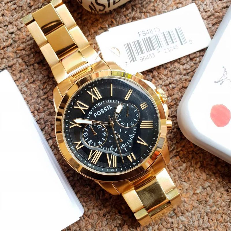 Oro Reloj Fossil Dorado Hombre Precio Reloj Fossil Grant FS4815 Para Hombre  Cronómetro Acero Inoxidable