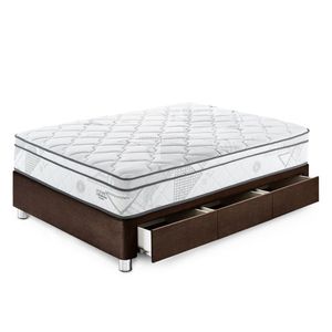 Cama Pocket Advance 1.5 Plz Con cajones - Chocolate