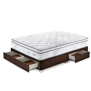 Cama Pocket Advance King Con cajones - Chocolate