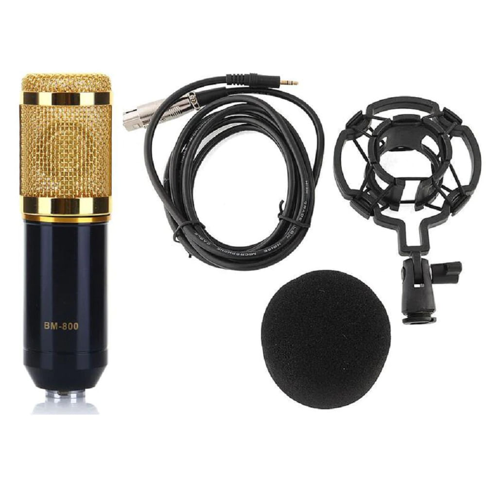 Microfono Condensador Bm800 + AntiPop + Tripode + Consola