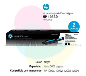 Toner Hp W1103ad (103ad) N.S.L 1000 Black Pack Caja X 2 Unidades