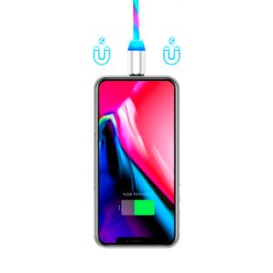 Cable Magnético Flujo LED Carga Rápida 2A Rotación 360 Verde