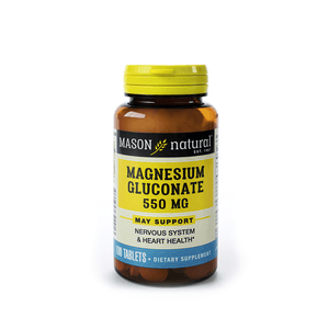 Gluconato de Magnesio - 550 Mg Mason Natural 100 Tabletas