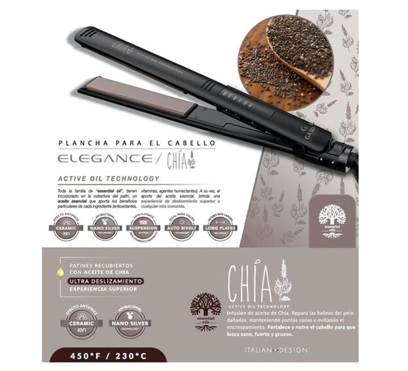 Plancha Alisadora Alisadora Gama Ceramic Ion Technology Plancha