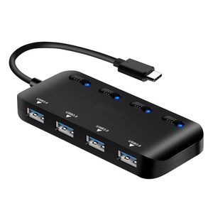 Hub 4 Puertos independientes Usb 3.0 Tipo C 5gbps Indicador led