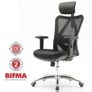 Silla Giratoria Ergonómica Decorplas Dakar con Brazos Regulables 1D Color Negro