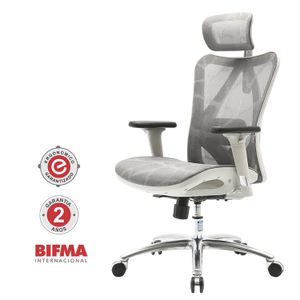 Silla Giratoria Ergonómica Decorplas Qatar con Brazos Regulables 3D Color Gris