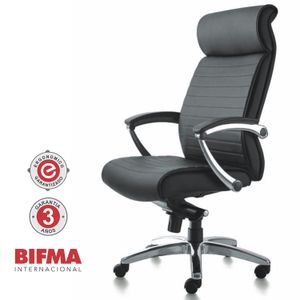 Silla Giratoria Ergonómica Decorplas Boston con Brazos Fijos Color Negro