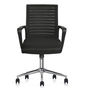 Silla Giratoria Ergonómica Decorplas Monterrey con Brazos Fijos Color Negro