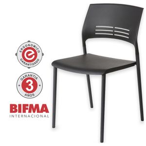 Silla Fija Decorplas Fresh Negro Sin Brazos Color Negro